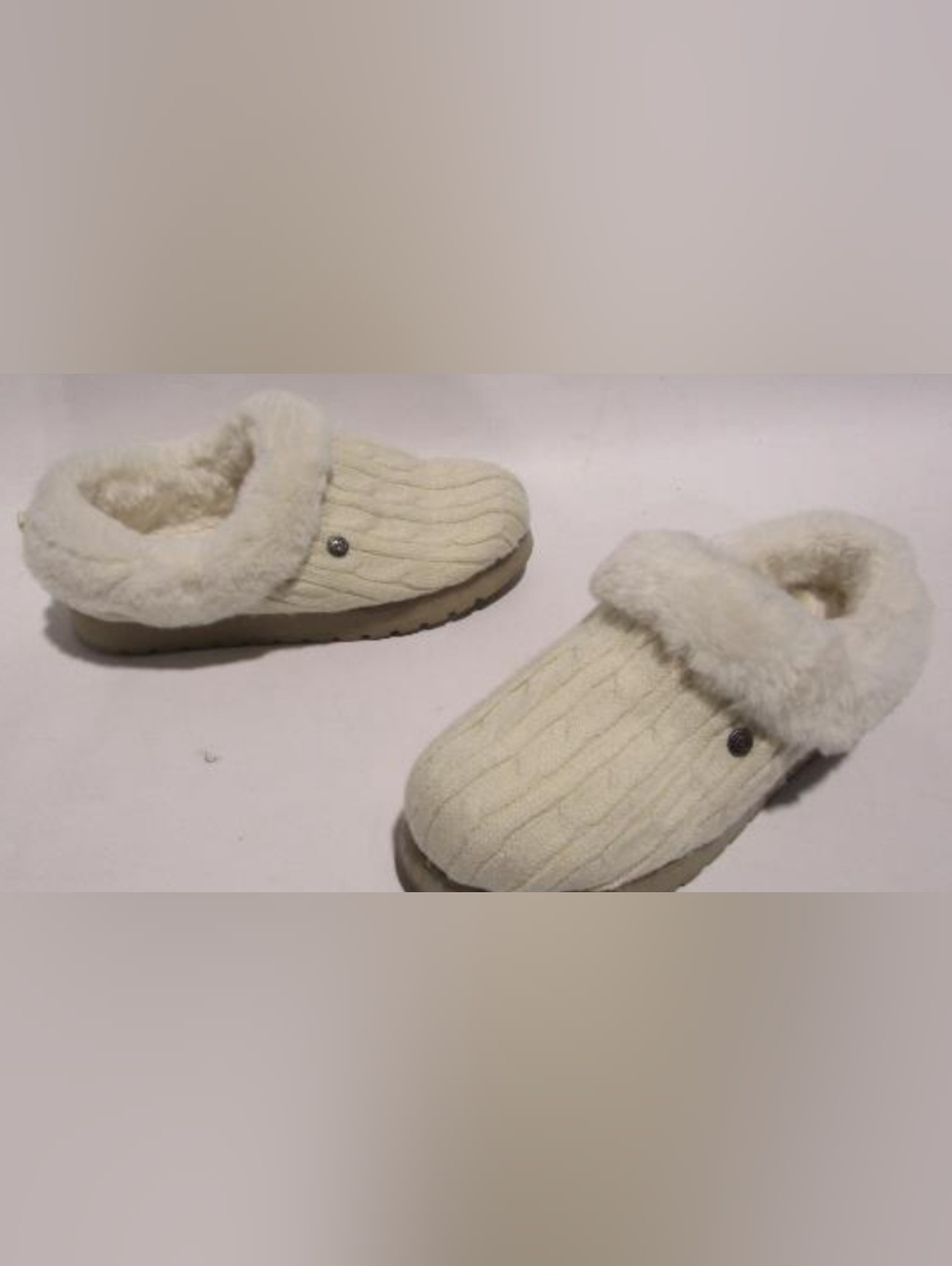 Sketchers Keepsakes Ice Angel Cable Knit Faux Fur Clogs Size 7 New - Picture 7 of 10